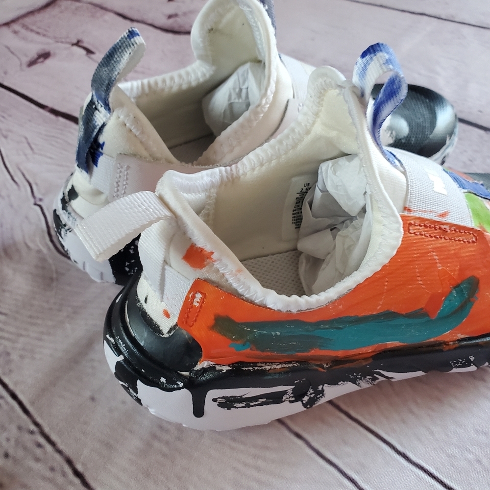 Nike Flex Runner Kids Graffiti Multicolor Size 2.5 Pull-on Low Top New-No-Box - Picture 10 of 11